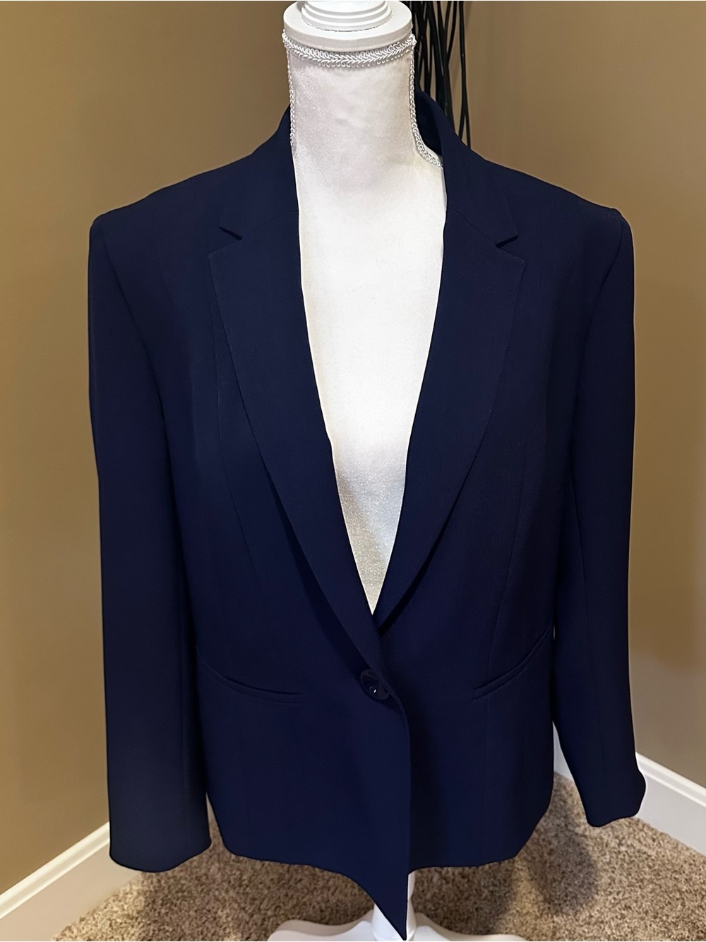 Classic Navy Single-Button Men's Blazer